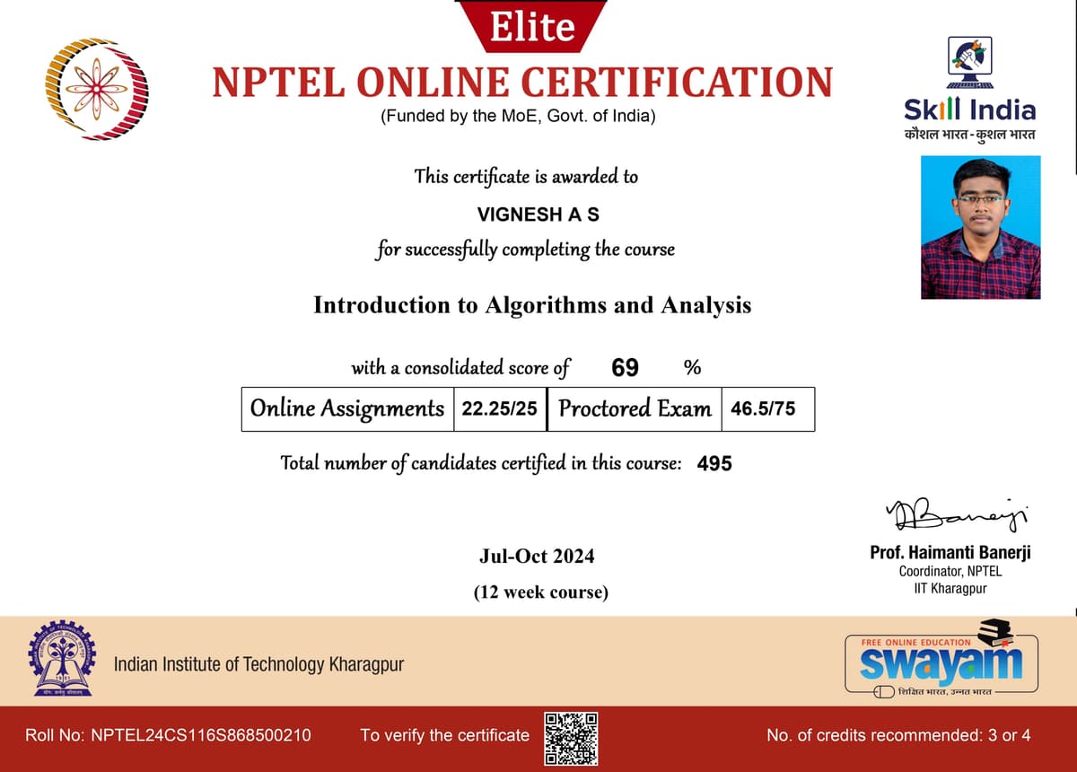 Introduction to Algorithms and Analysis